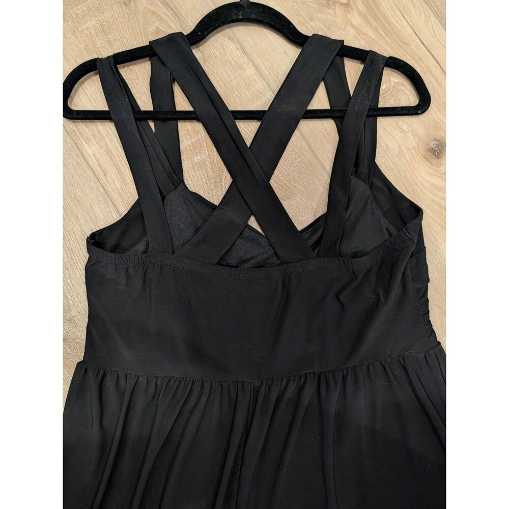 Torrid Black Sleeveless Crisscross Babydoll Maxi Dress Size 0 Large Formal - Picture 6 of 11